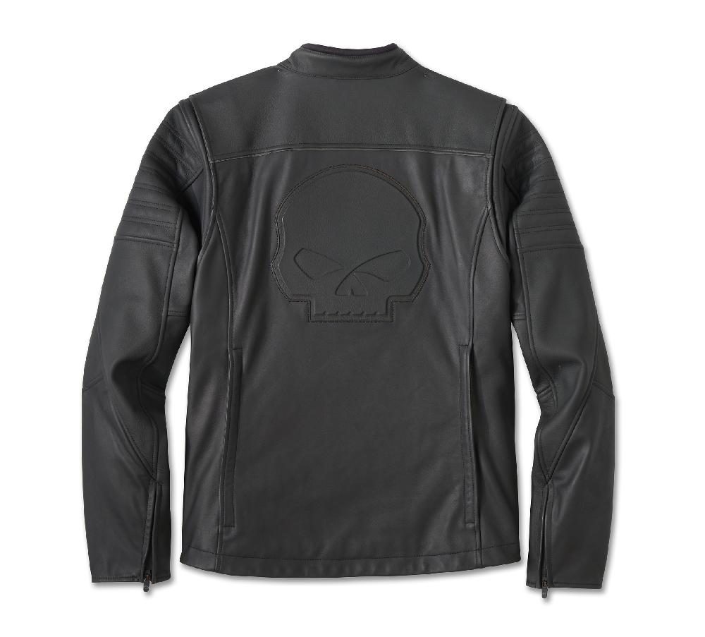 Harley Willie G Skull Graphic Leather Riding Jacket