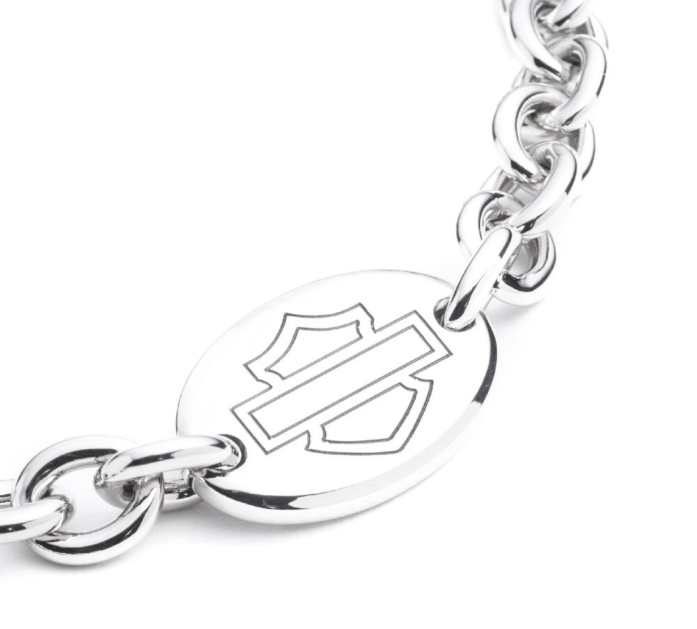 Harley Women's Bar And Shield Plaque Chain Bracelet