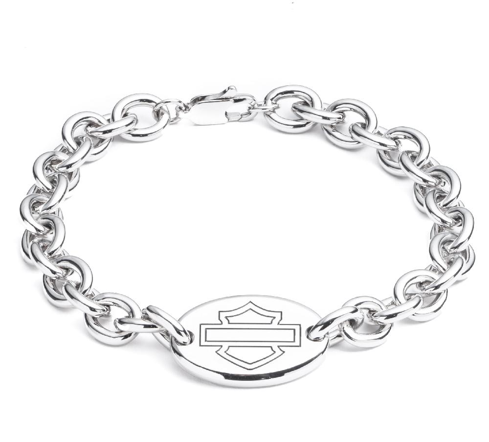 harley Women's Bar and Shield Plaque Chain Bracelet