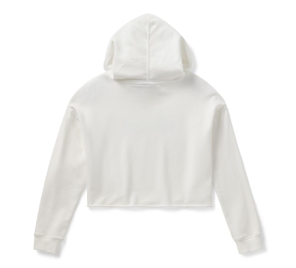 Harley Women's Chrome Evo Bar & Shield Cropped Pull Over Hoodie