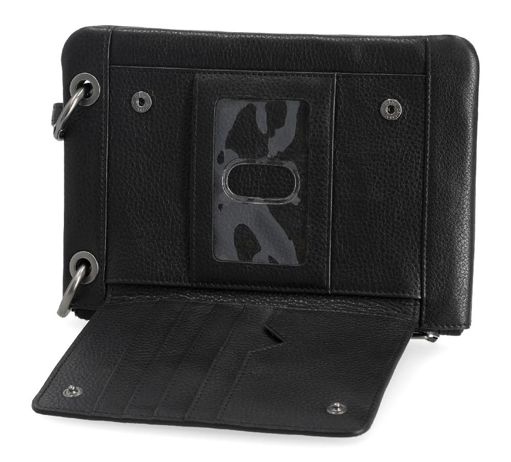 Harley Women's Classic Leather Phone Case Crossbody Wallet