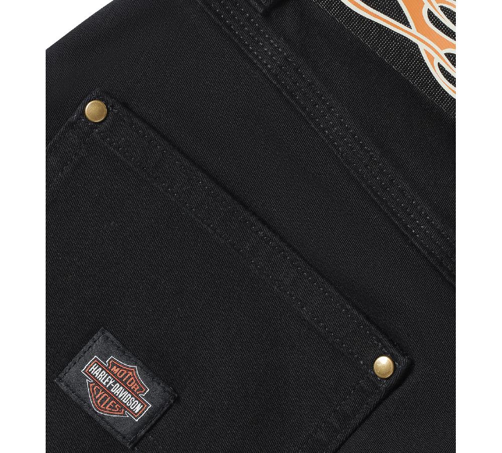 Harley Women's Dickies X H-D Flex Fit Double Pocket Carpenter Pant With Flame Belt