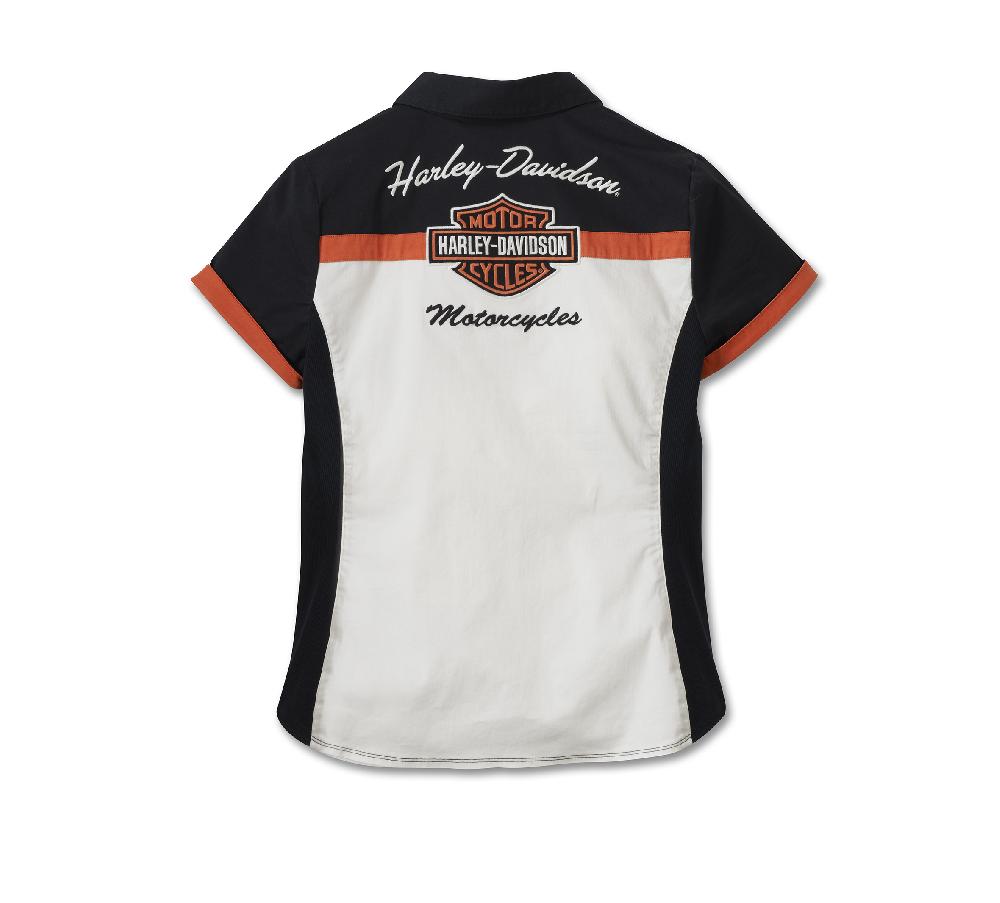 Harley Women's Elemental Bar & Shield Zip Front Shirt