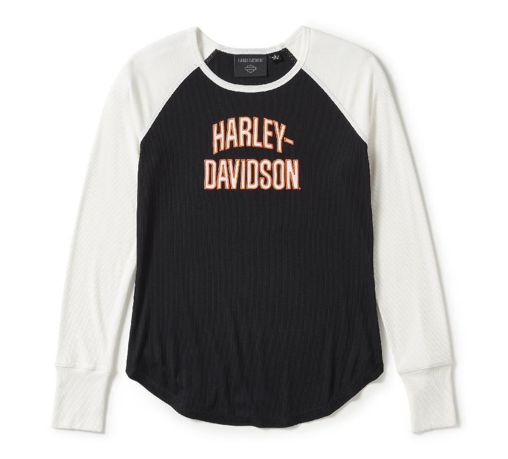 harley Women's Essential Arched Font Long Sleeve Raglan
