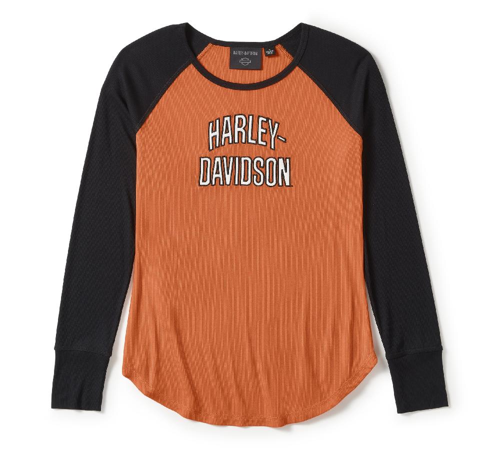 harley Women's Essential Arched Font Long Sleeve Raglan