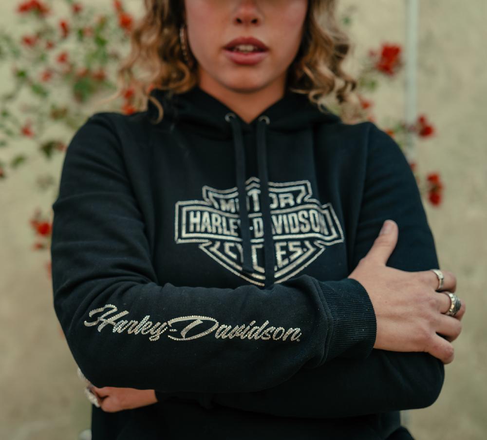 Harley Women's Essential Bling Pullover Fleece Hoodie