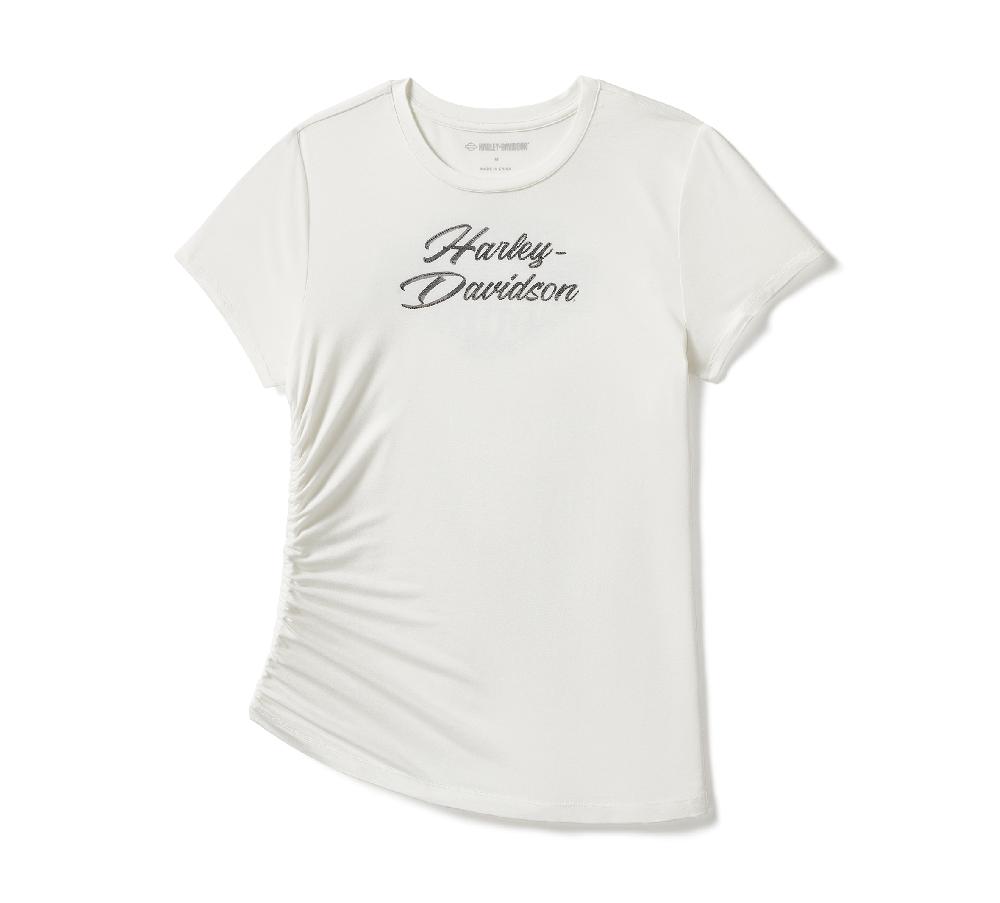 harley Women's Essential Bling Ruched Short Sleeve Top