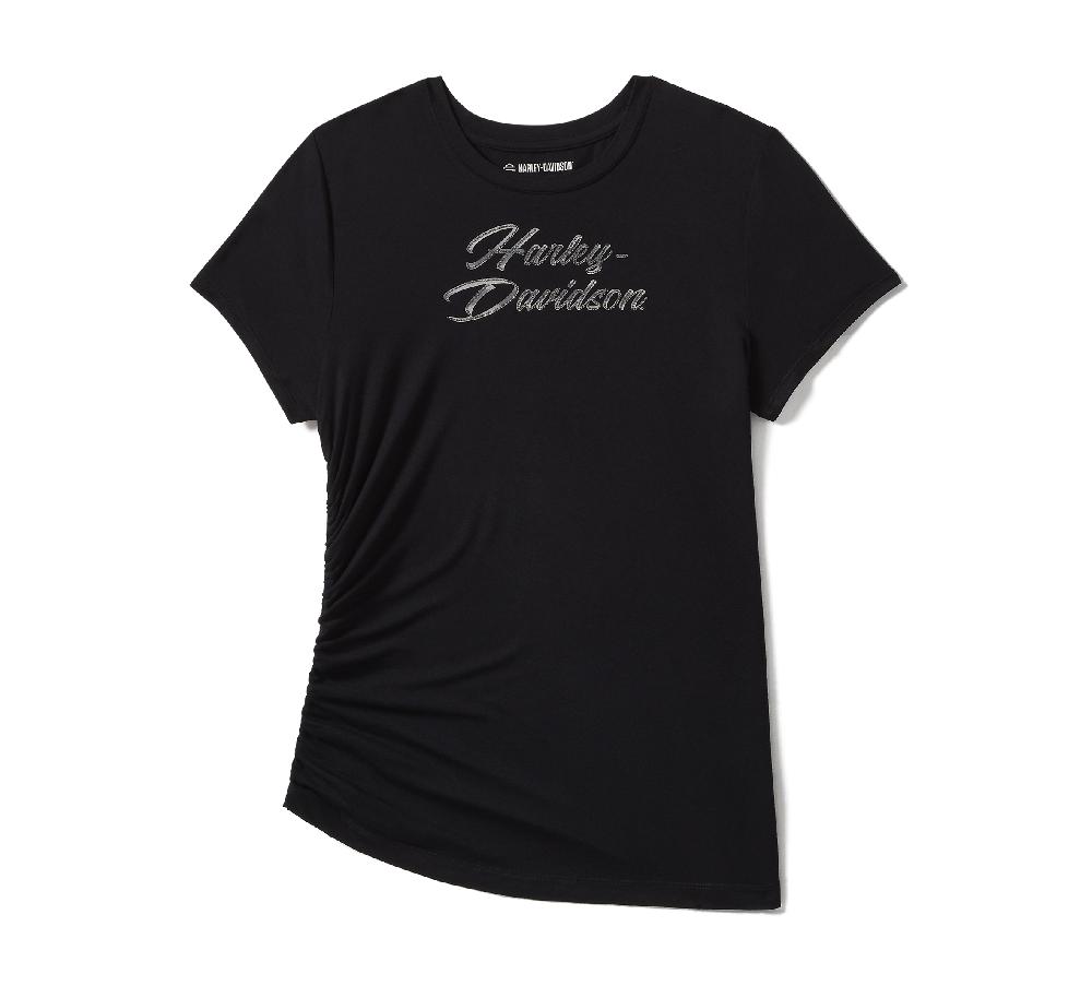 harley Women's Essential Bling Ruched Short Sleeve Top