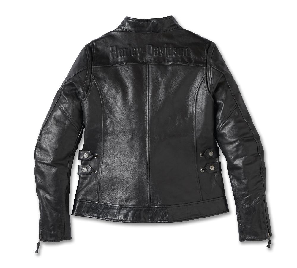 Harley Women's H-D Flex Layering System Café Racer Leather Riding Jacket Outer Layer