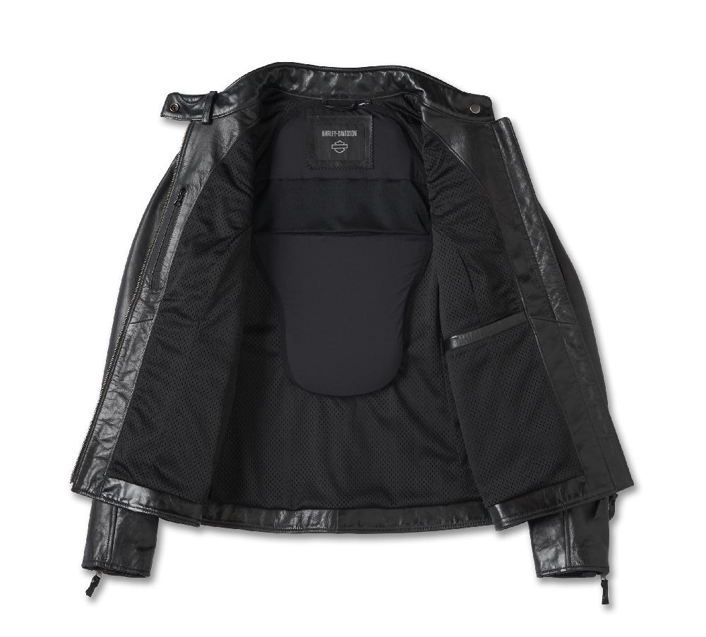 Harley Women's H-D Flex Layering System Café Racer Leather Riding Jacket Outer Layer