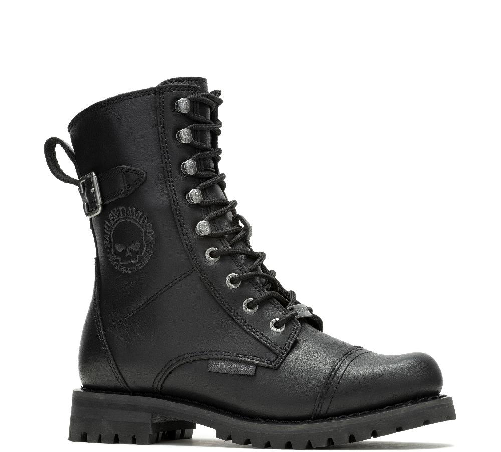 Harley Women's Leather Waterproof Balsa Skull Riding Boot