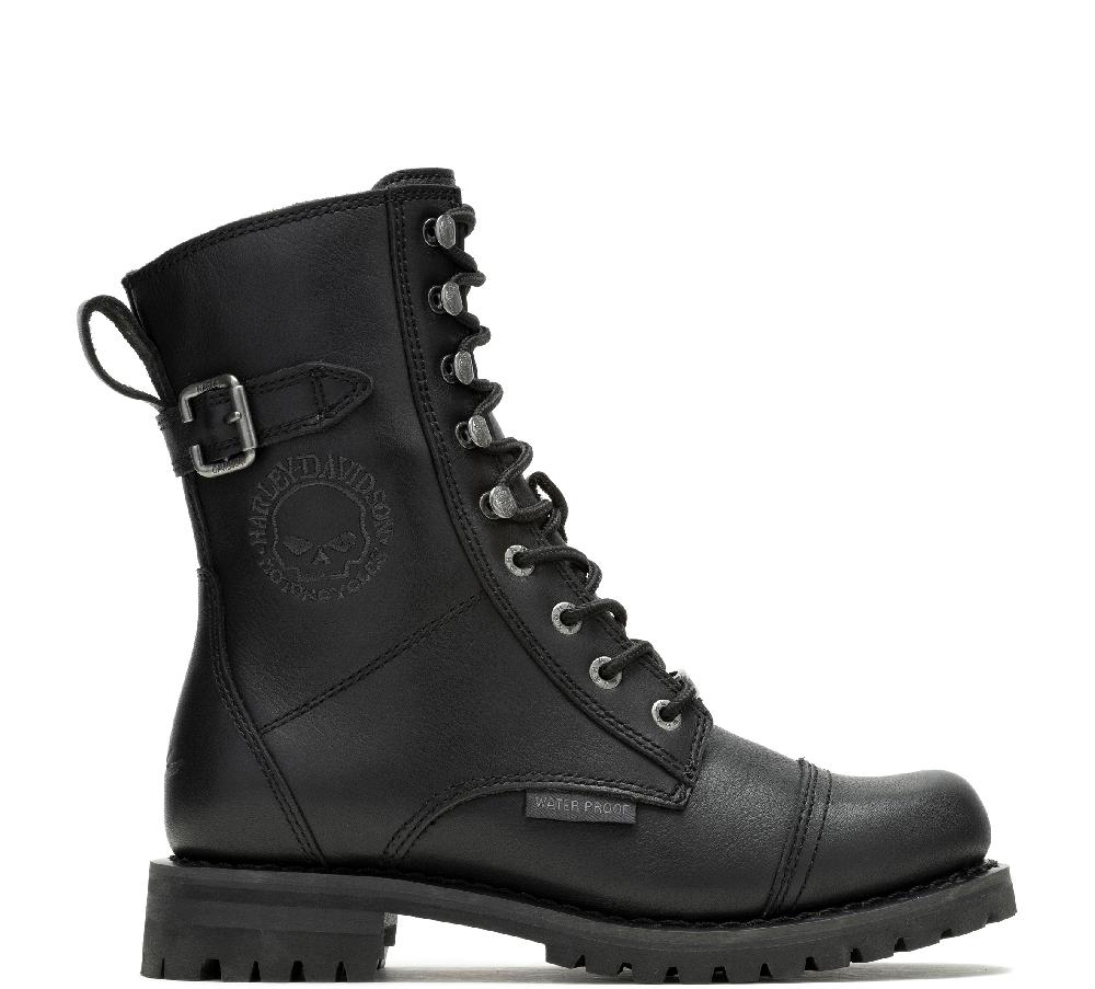 harley Women's Leather Waterproof Balsa Skull Riding Boot