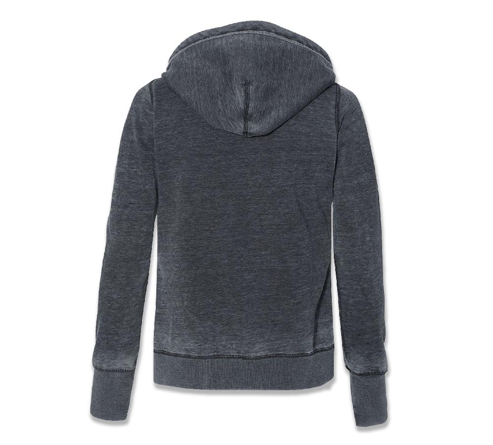 Harley Women's Trademark Bar & Shield Burnout Lightweight Hoodie