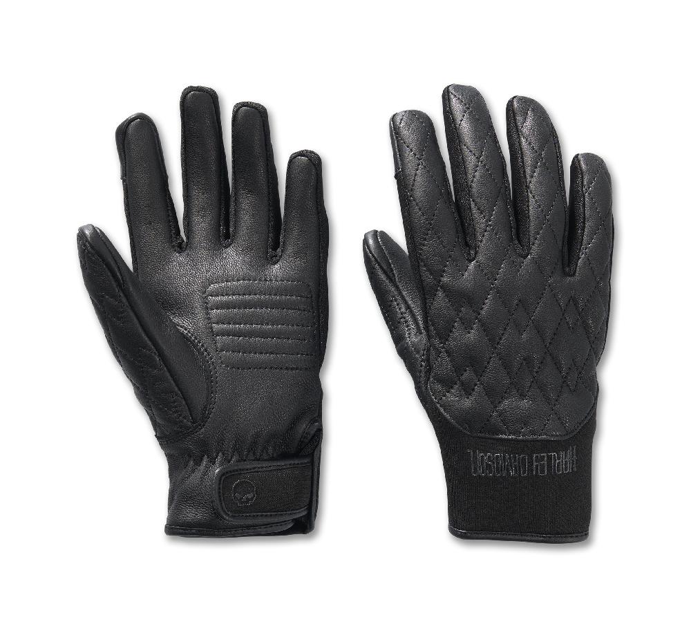 harley Women's Willie G Skull Graphic Leather Riding Gloves