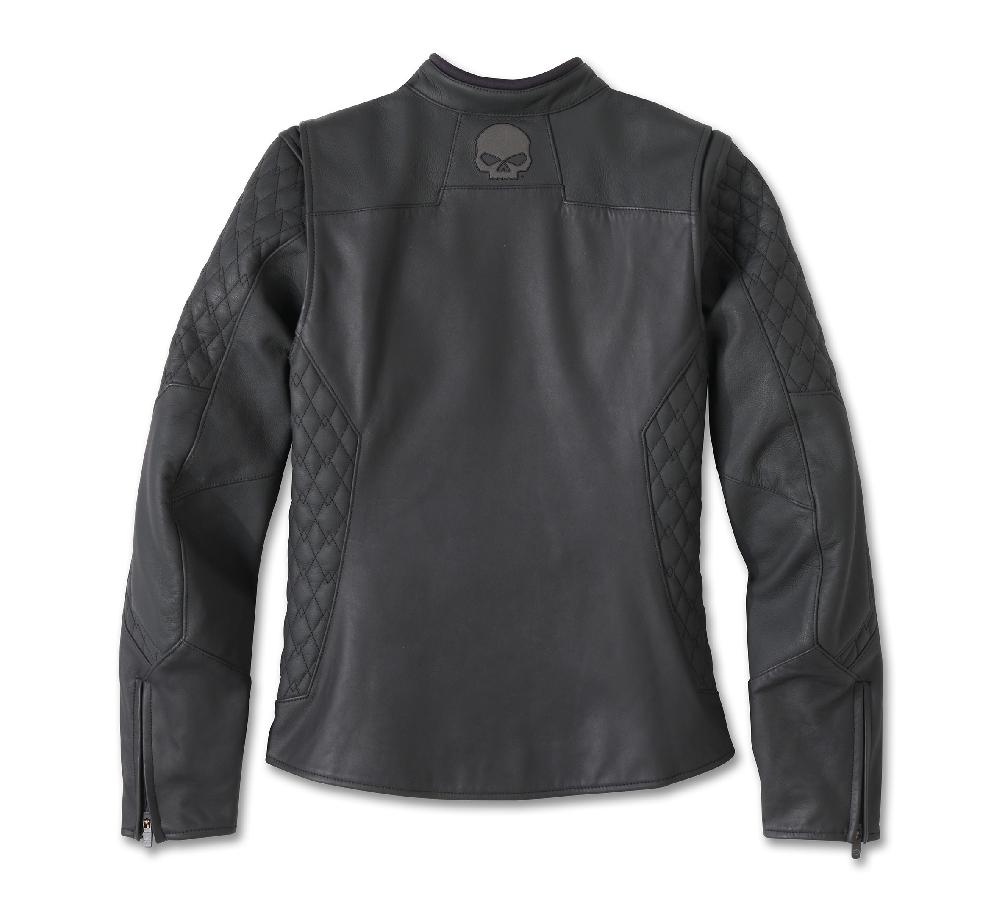 Harley Women's Willie G Skull Graphic Leather Riding Jacket