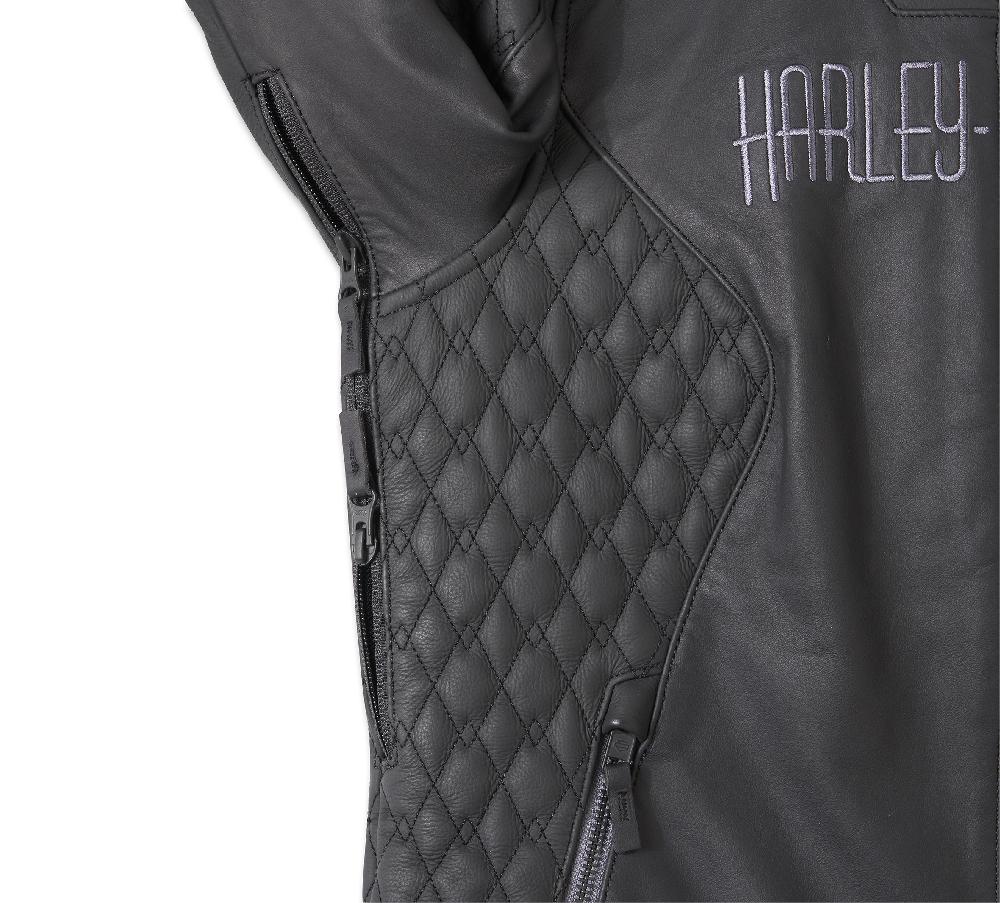 Harley Women's Willie G Skull Graphic Leather Riding Jacket