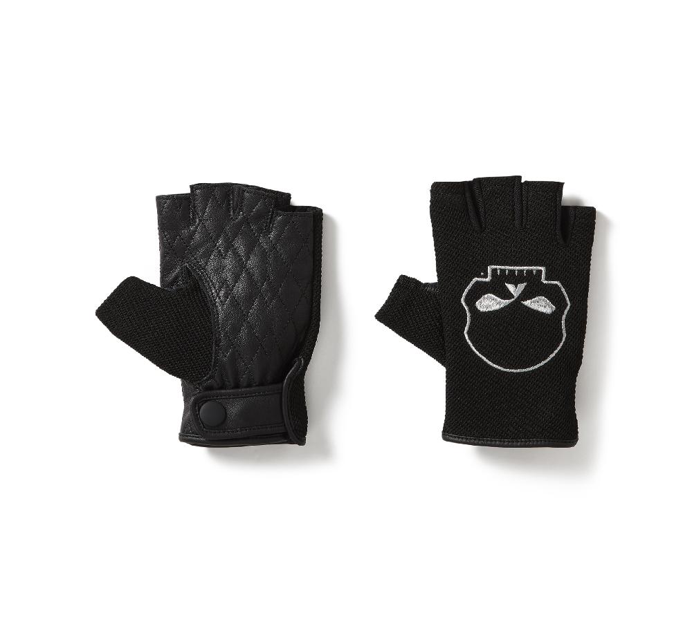 harley Women's Willie G Skull Graphic Mesh Fingerless Riding Gloves
