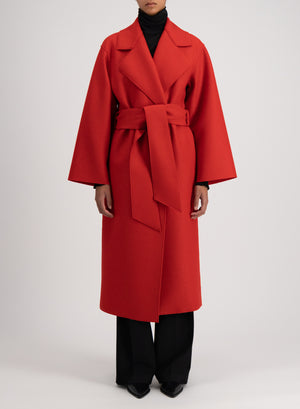 Harris Wharf London Belted Clutch Coat Pressed Wool Lipstick 563 Mlk