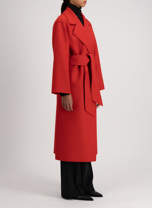 Harris Wharf London Belted Clutch Coat Pressed Wool Lipstick 563 Mlk