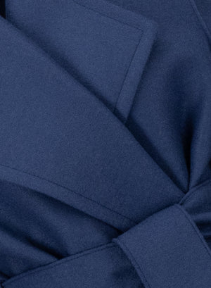 Harris Wharf London Belted Clutch Jacket Light Pressed Wool Aviation Blue 341 Mlx