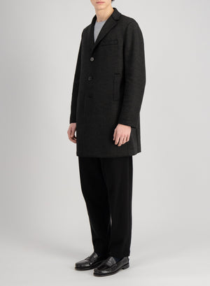 Harris Wharf London Boxy Coat Jacquard Moss Herringbone Hc04 Tmhc