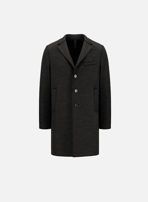 harris wharf london Boxy coat jacquard moss herringbone hc04 tmhc