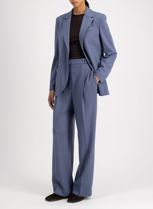 Harris Wharf London Boyfriend Blazer With Shoulder Pads Superfine Merino New Denim 375 Mym