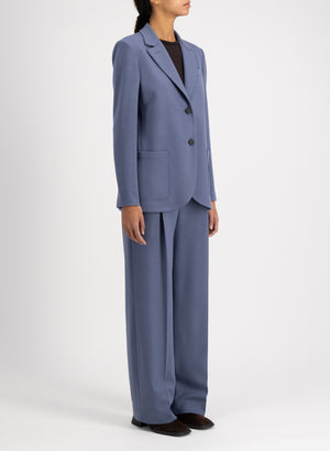 Harris Wharf London Boyfriend Blazer With Shoulder Pads Superfine Merino New Denim 375 Mym