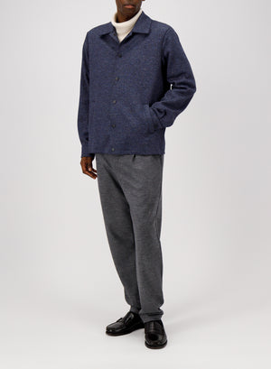 Harris Wharf London Coach Jacket Donegal Dark Blue Dh03 Tmdh