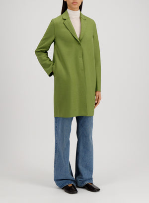 Harris Wharf London Cocoon Coat Pressed Wool Peridot 613 Tmlk