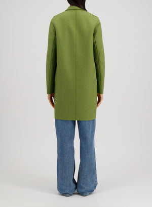 Harris Wharf London Cocoon Coat Pressed Wool Peridot 613 Tmlk