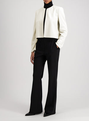 Harris Wharf London Collarless Jacket Superfine Merino Off White 101 Mym