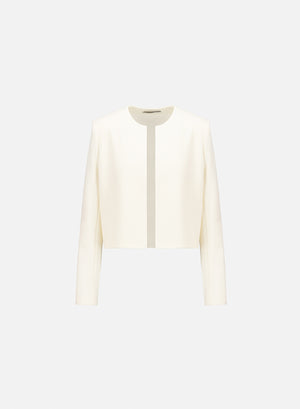 harris wharf london Collarless jacket superfine merino off white 101 mym harris wharf london Collarless jacket superfine merino off white 101 mym