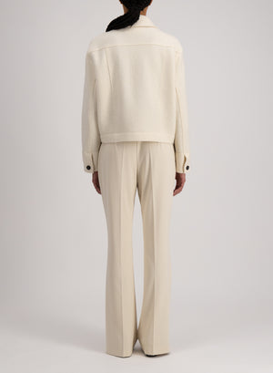 Harris Wharf London Cropped Coach Jacket Boiled Wool Natural Off White 102 Tmlc