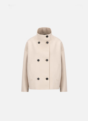 harris wharf london Cropped funnel jacket pressed wool almond 120 tmlk