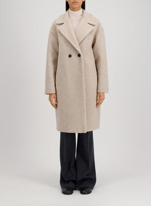 harris Wharf London Dropped Shoulder Coat Bouclé Almond 120 Tmwe