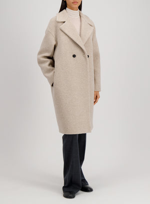 harris Wharf London Dropped Shoulder Coat Bouclé Almond 120 Tmwe