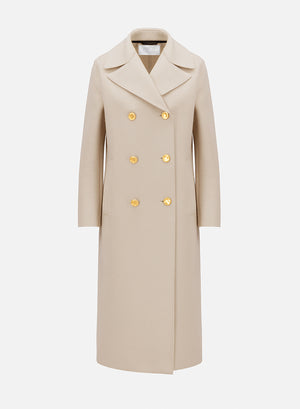 harris wharf london Military coat in pressed wool almond 120 mlk