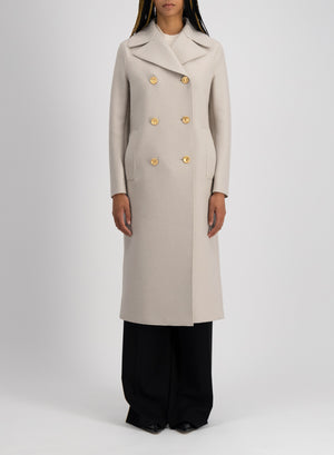 Harris Wharf London Military Coat In Pressed Wool Cream 412 Mlk