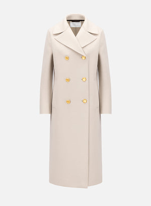 harris wharf london Military coat in pressed wool cream 412 mlk