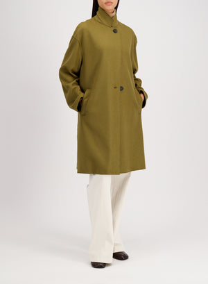 Harris Wharf London Oversized Coat Cashmere Blend Olive 633 Tmps