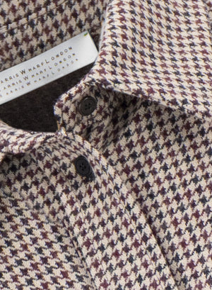 Harris Wharf London Oversized Shirt Tattersall Bordeaux Cream Tatte Gy03 Tmgy