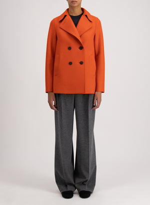 Harris Wharf London Peacoat Pressed Wool Red Orange 239 Tmlk