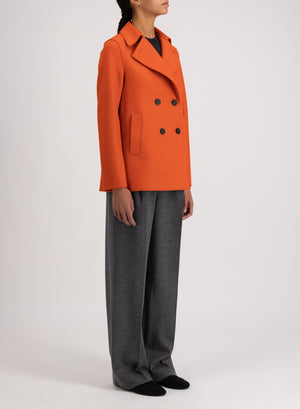 Harris Wharf London Peacoat Pressed Wool Red Orange 239 Tmlk