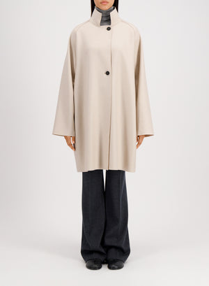 Harris Wharf London Raglan Cape Pressed Wool Almond 120 Tmlk