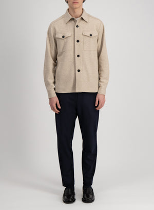 Harris Wharf London Shirt Jacket Flannel Cashmere Crafted With Loro Piana Fabric Almond 120 Tmpk