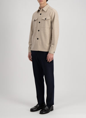 Harris Wharf London Shirt Jacket Flannel Cashmere Crafted With Loro Piana Fabric Almond 120 Tmpk