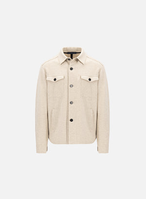 harris wharf london Shirt jacket flannel cashmere crafted with Loro Piana fabric almond 120 tmpk