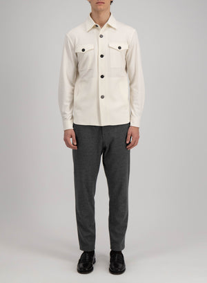 Harris Wharf London Shirt Jacket Superfine Merino Off White 101 Tmym