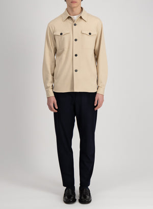 Harris Wharf London Shirt Jacket Superfine Merino Sand 430 Tmym